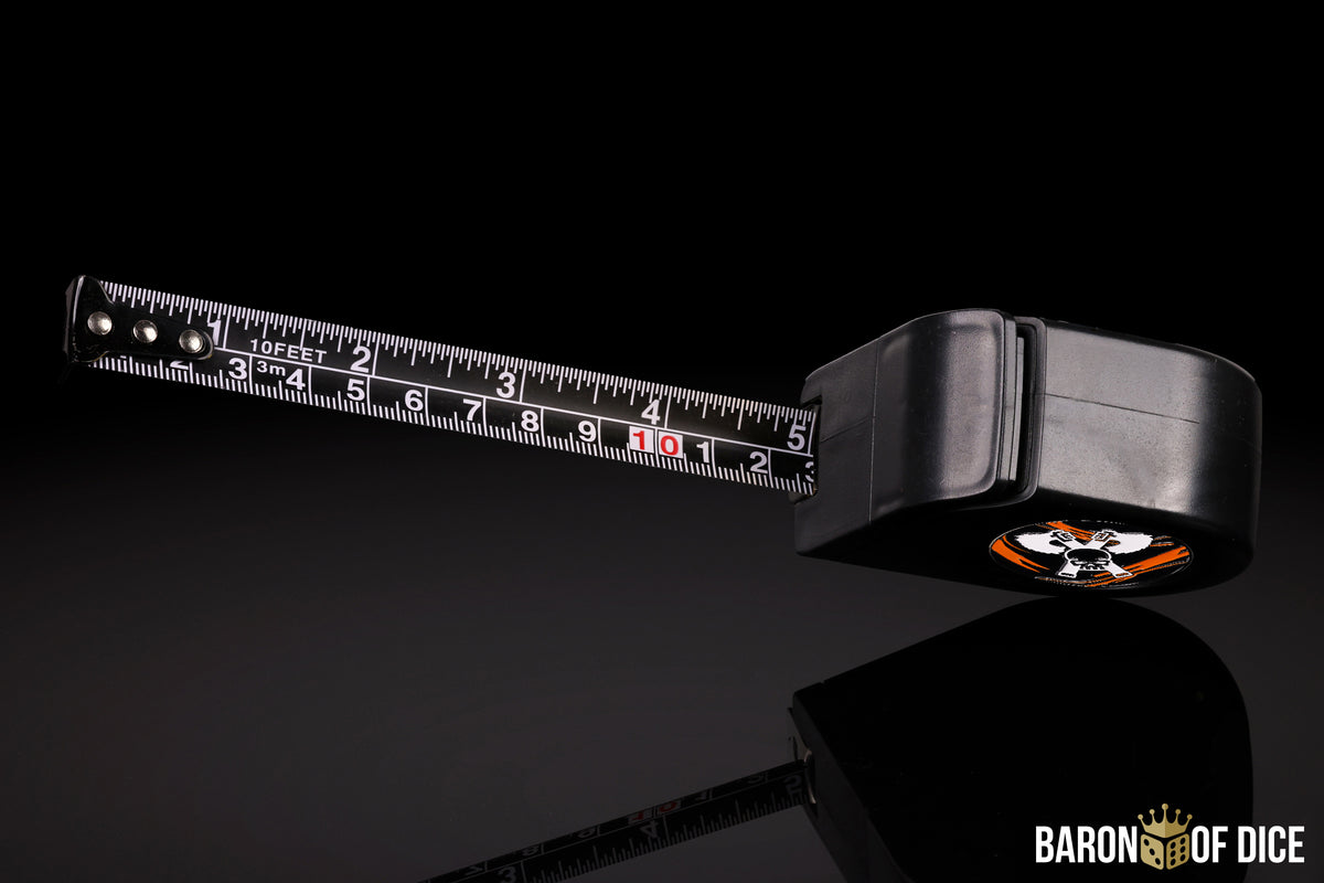 Skull Grinders | Black Lava | Wargaming Tape Measure | Baron's Coin™ Compatible