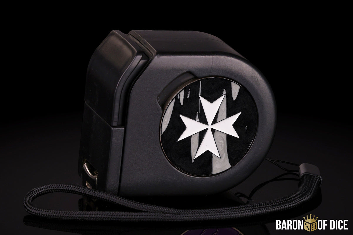 Wargaming Tape Measure | Baron's Coin™ Compatible | Knights Templar | Black
