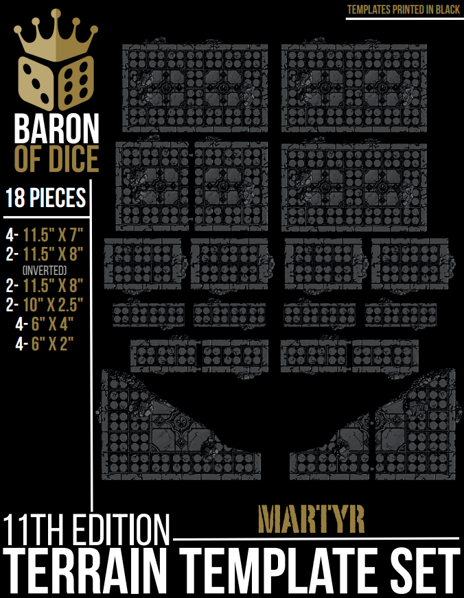 Cathedral of the Martyrs | 11e Terrain Template Set | Shipping Excluded