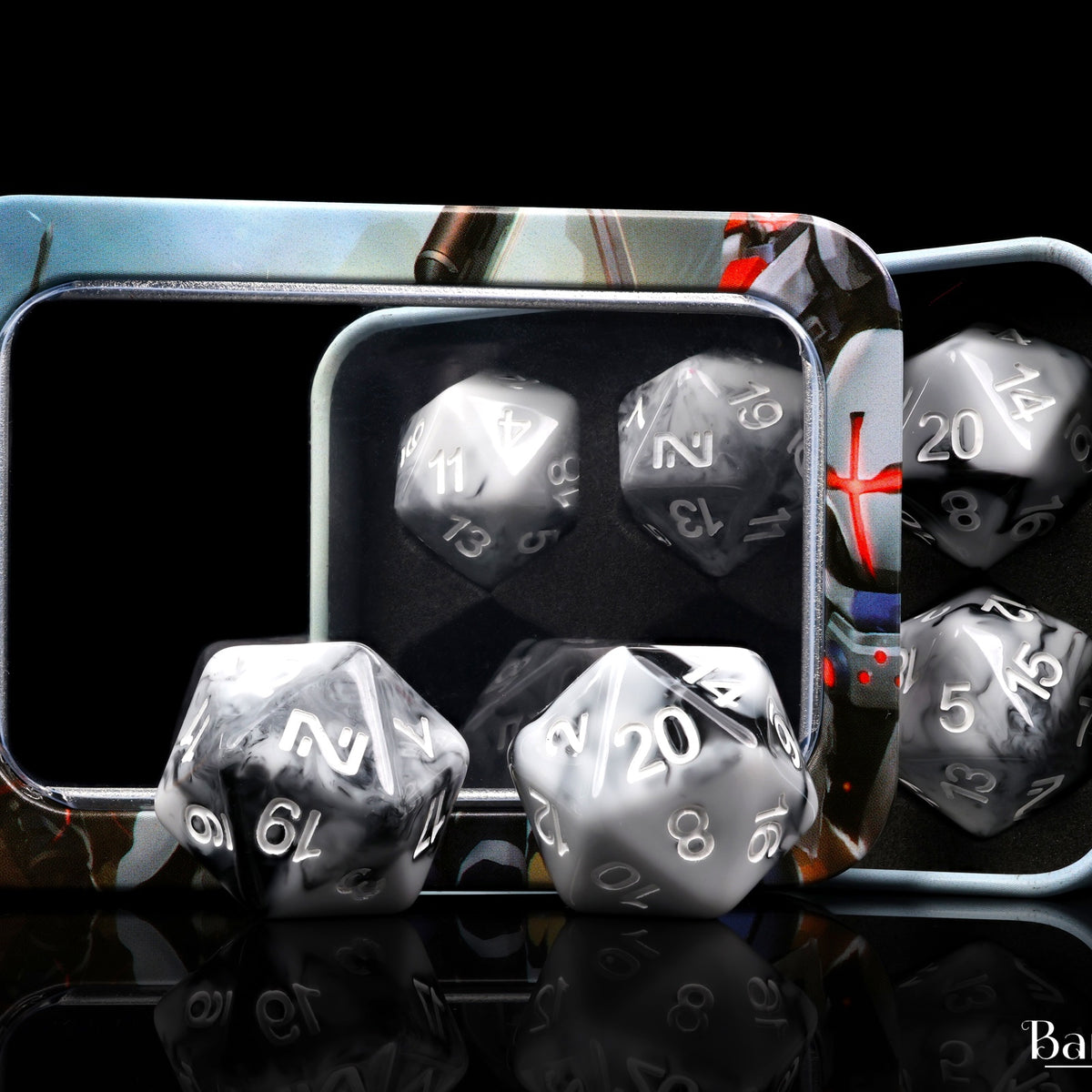 Infinity N4 Marbled w/ White Official Dice Set