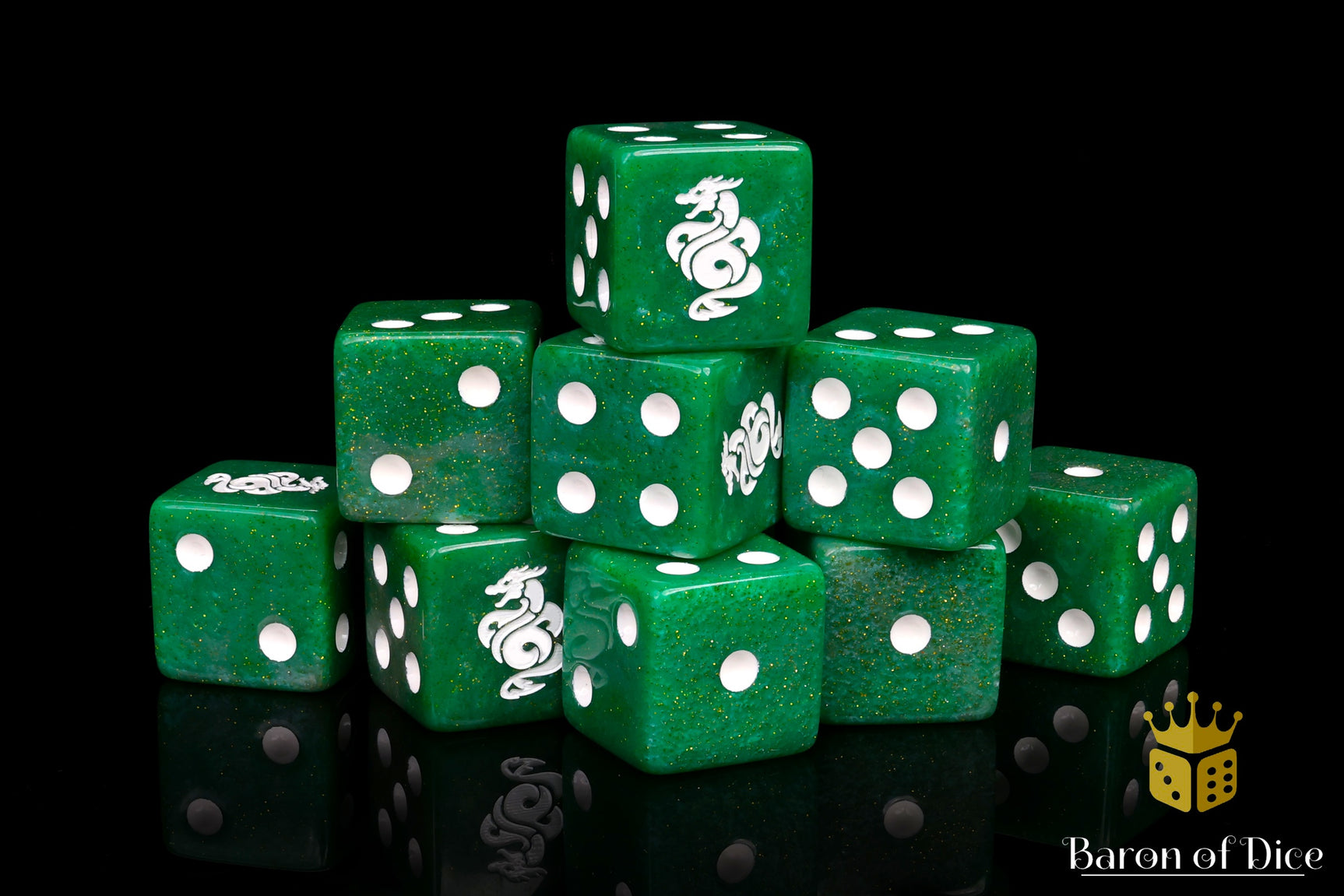 Jade Dragon Dice | Shimmering Jade