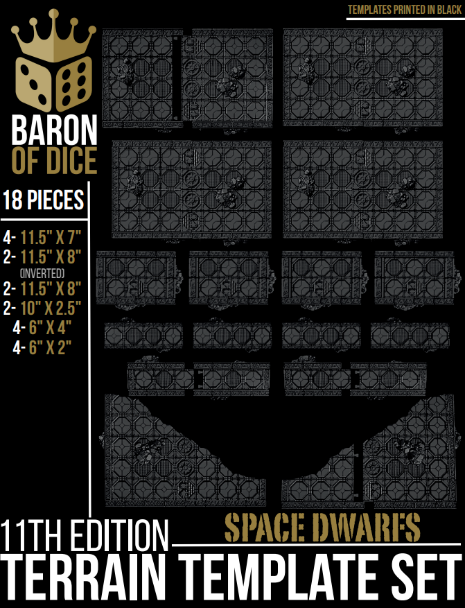 Stonevault Template Set | 11e Terrain Template Set | Shipping Excluded