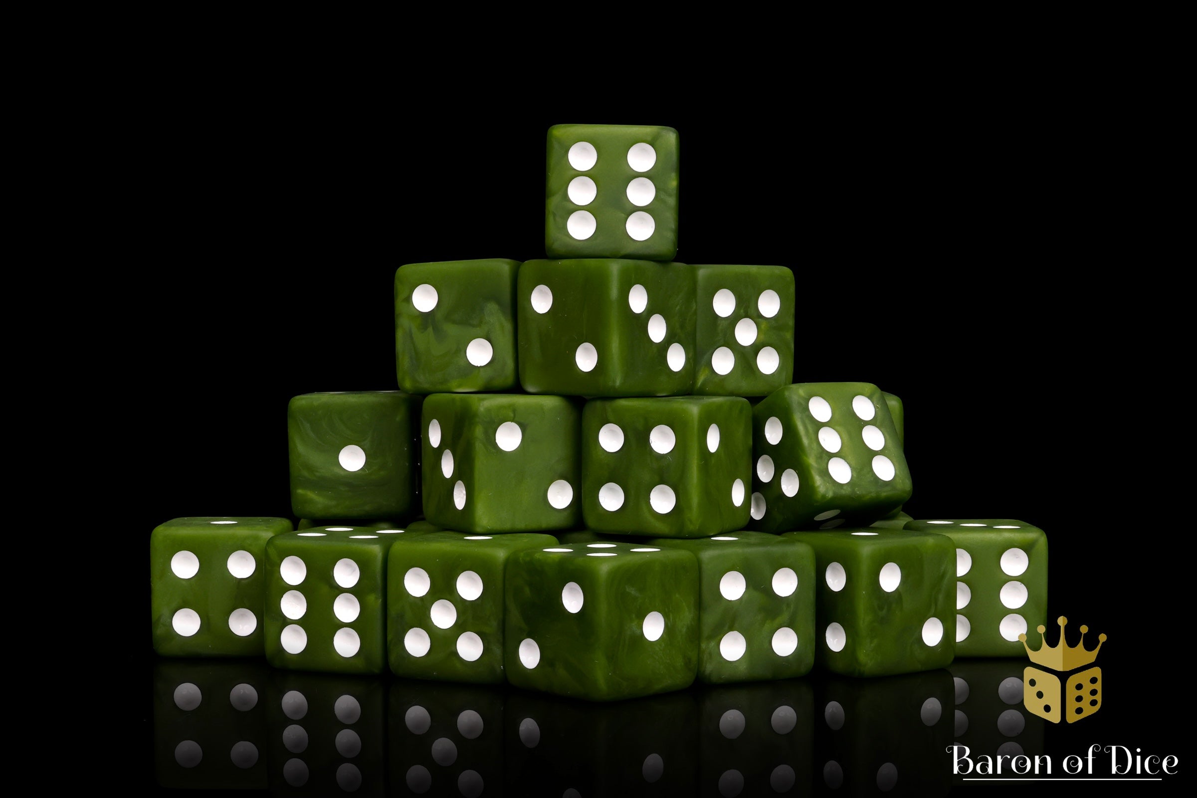 Olive Drab Universal Dice | Baron of Dice | D6s