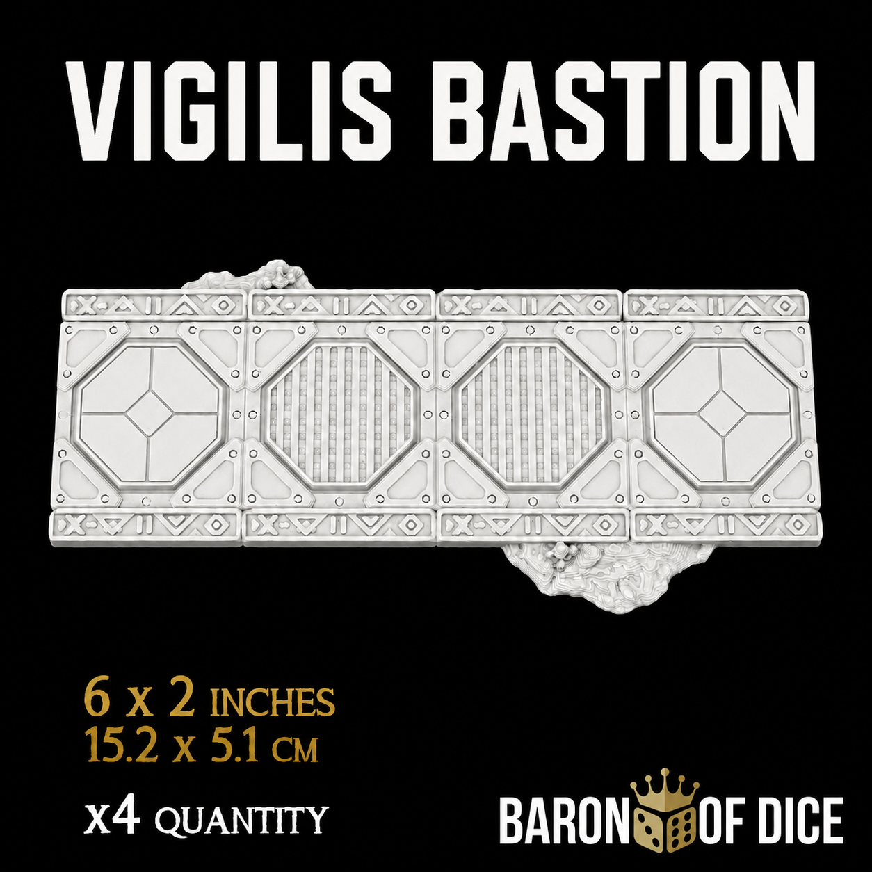 Vigilis Bastion Template Set | 11e Terrain Template Set | Shipping Excluded