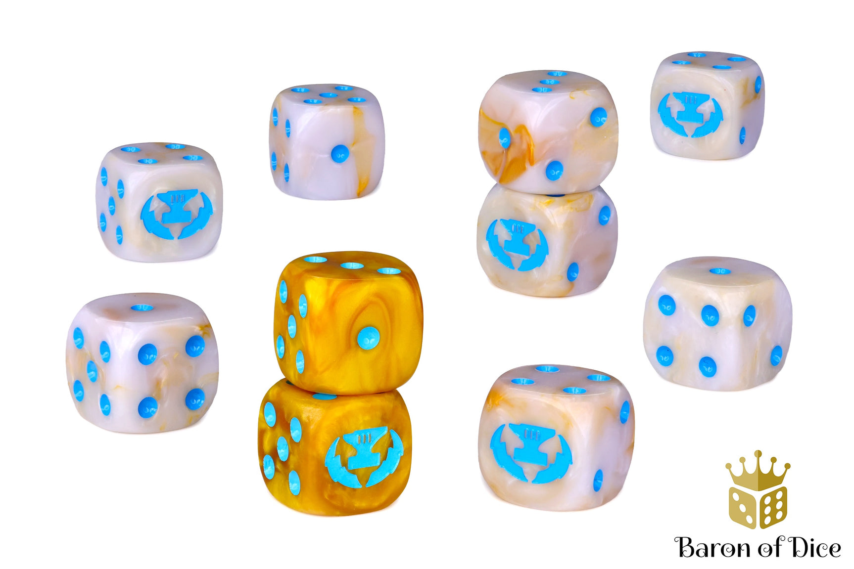 Warmachine: Cygnar Storm Forge Official Dice Set