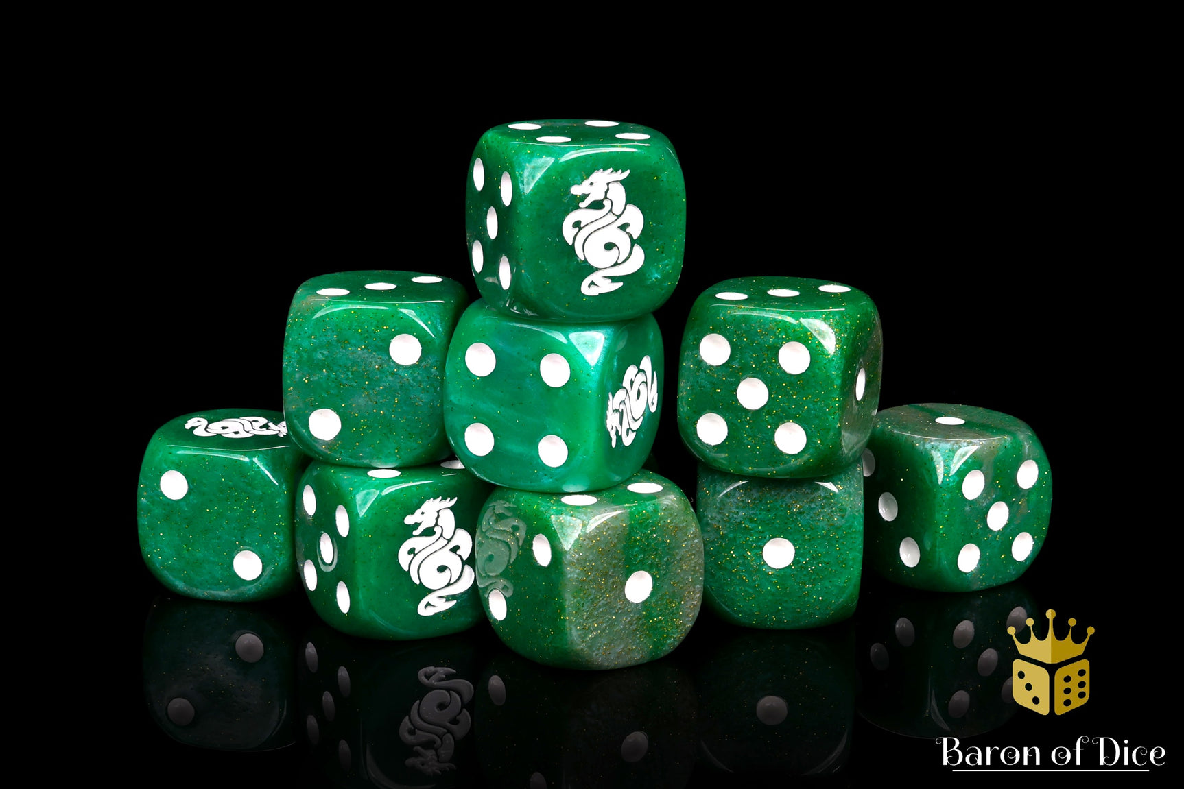 Jade Dragon Dice | Shimmering Jade