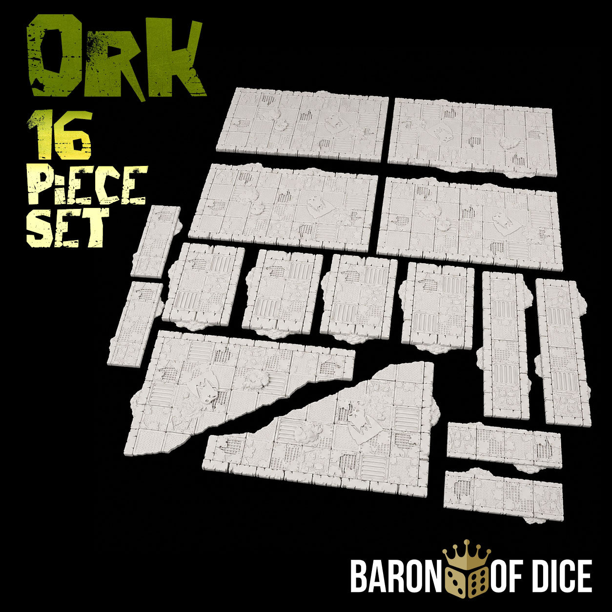 Orc Wreckers Template Set | 11e Terrain Template Set | Shipping Excluded