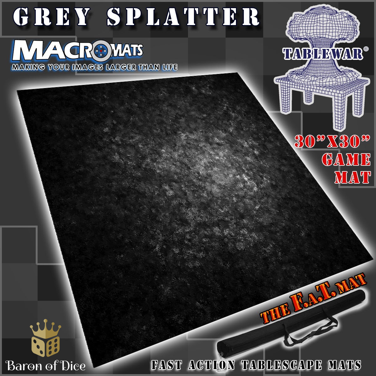 30x30" 'Grey Splatter' MacroMat