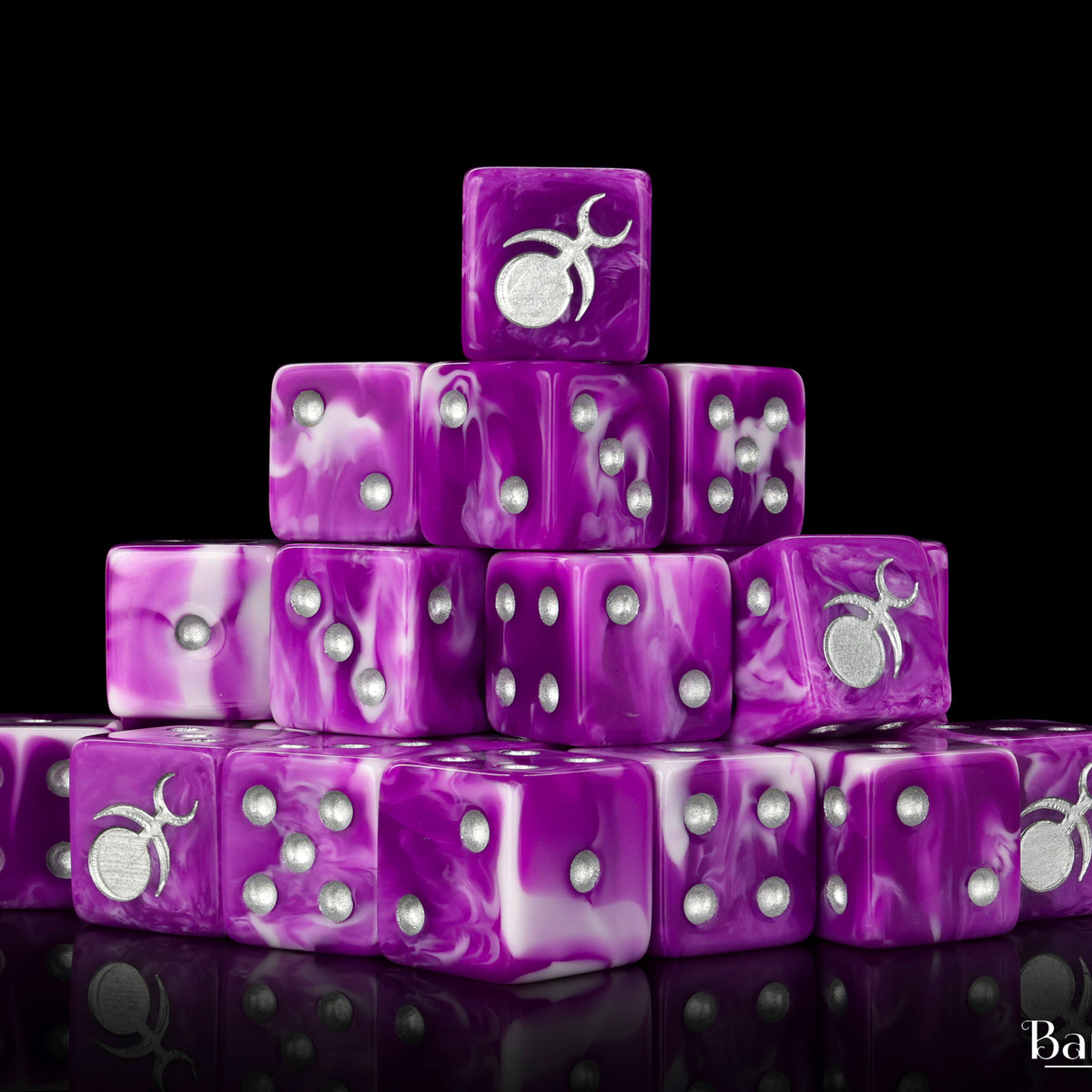 Gluttony dice baron of dice silver inlay