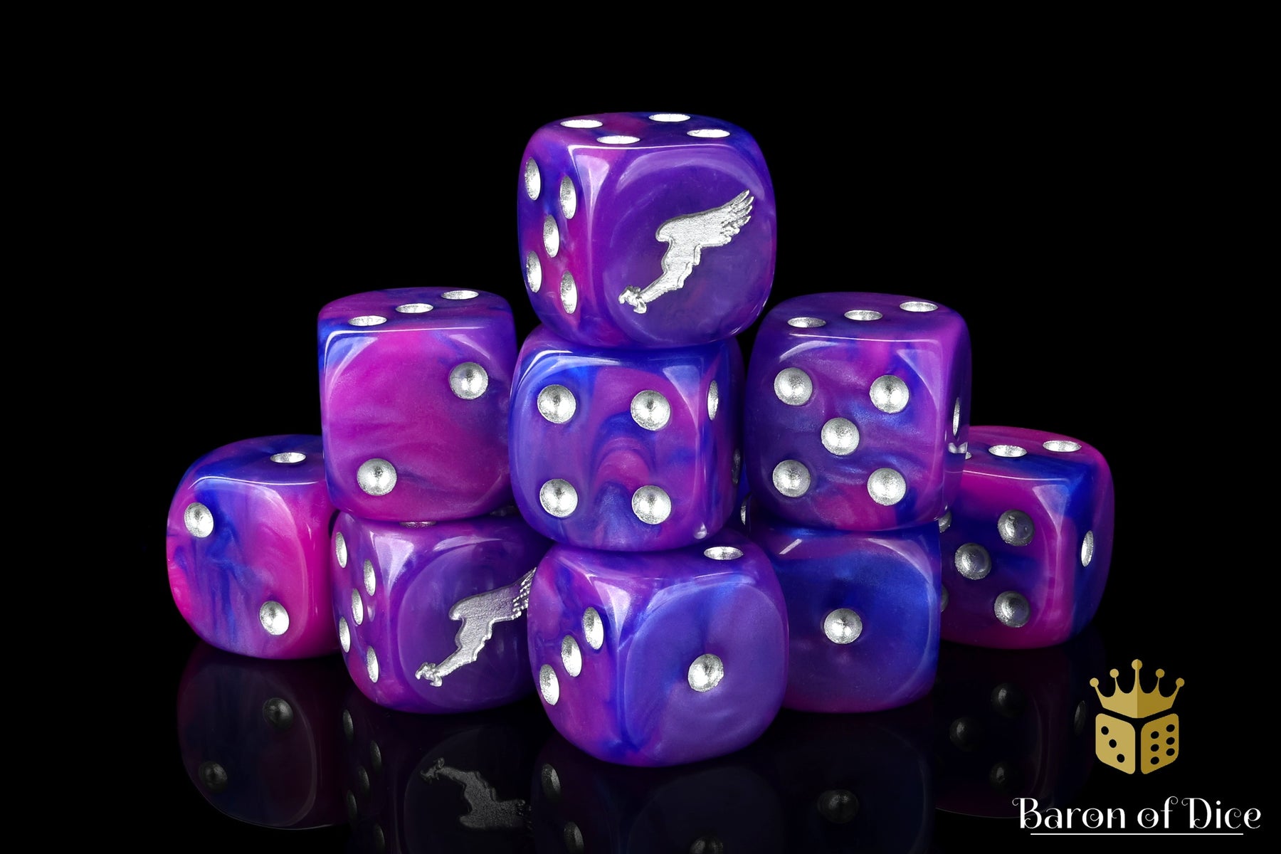 Children Of Profligacy, Silver Inlay Dice – BaronOfDice