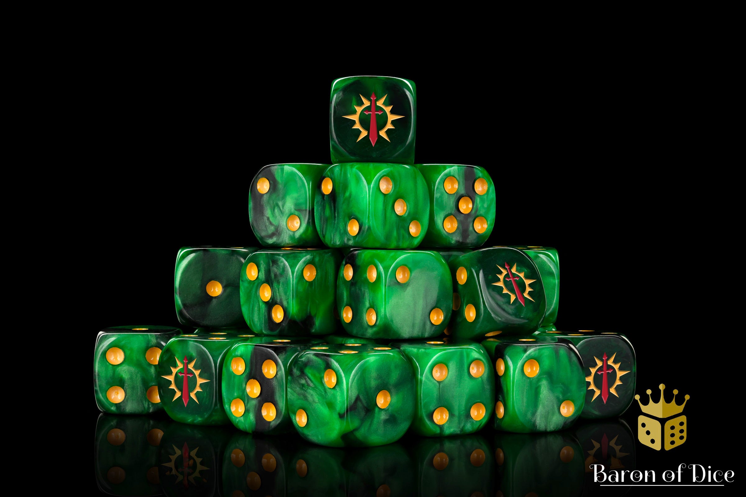 Consecrated Blades, Green, Dice – BaronOfDice