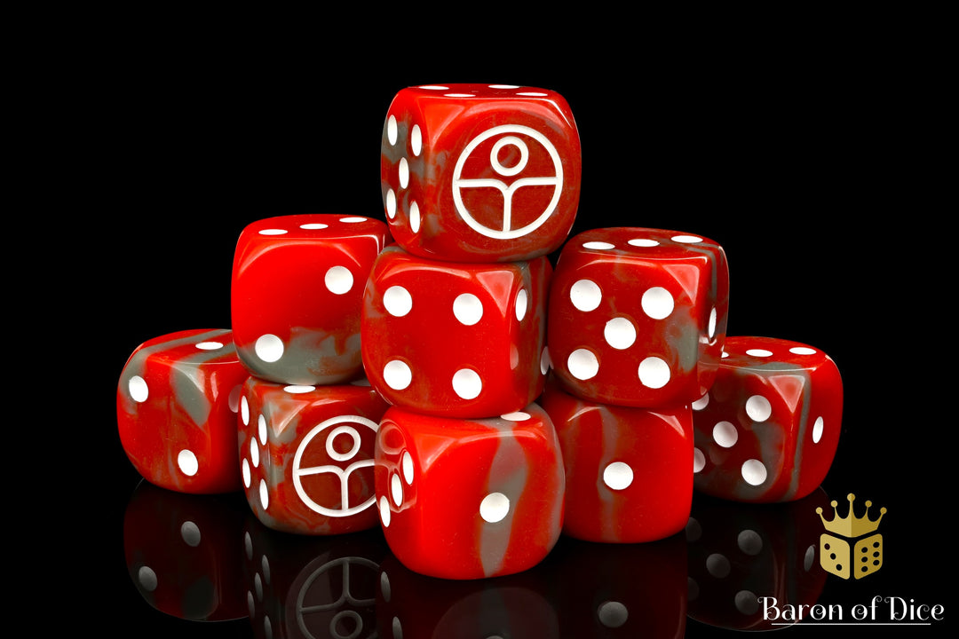 Universal Peace, Red, 16mm Dice