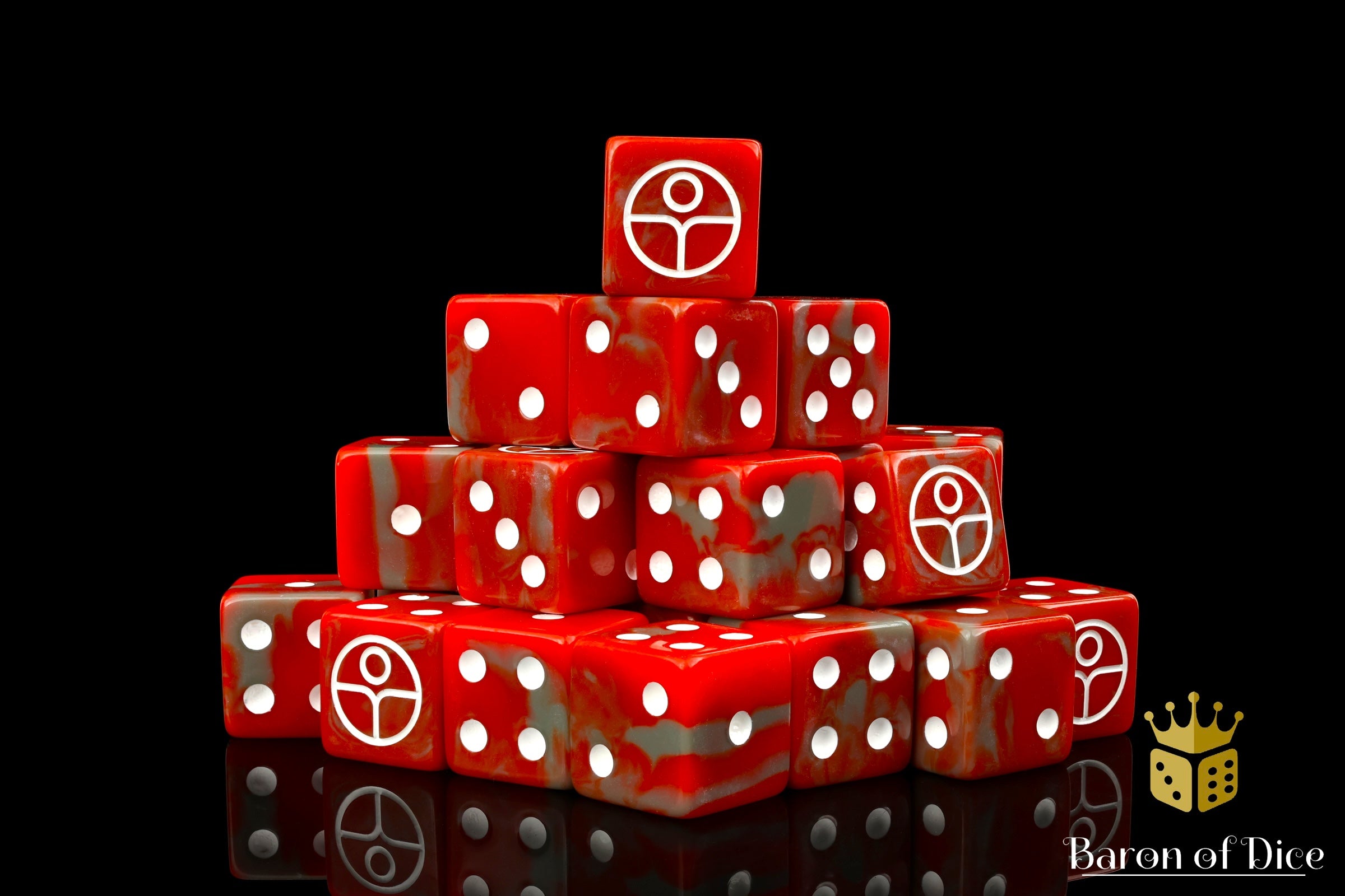 Universal Peace, Red, 16mm Dice – BaronOfDice