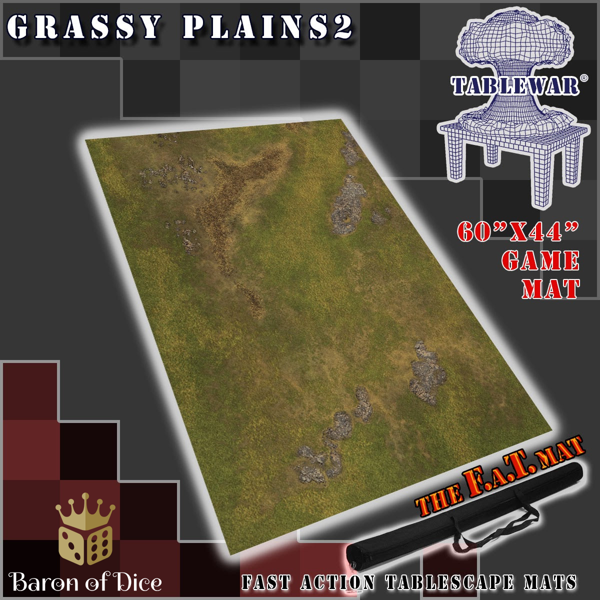 60x44" 'Grassy Plains 2' F.A.T. Mat