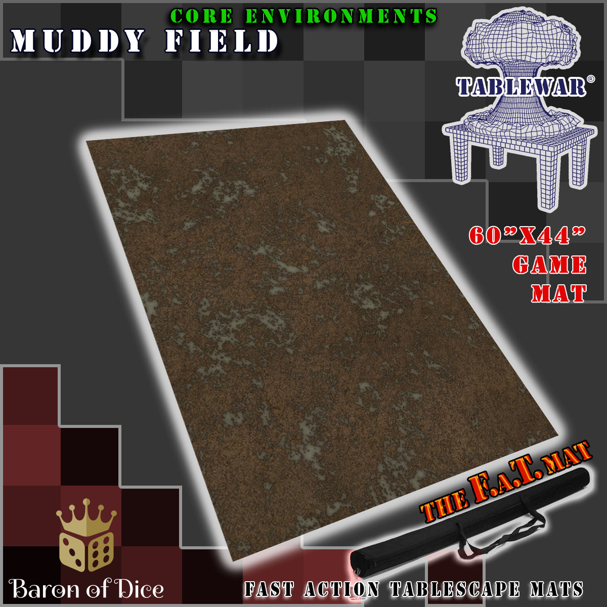 60x44" 'Muddy Field' F.A.T. Mat
