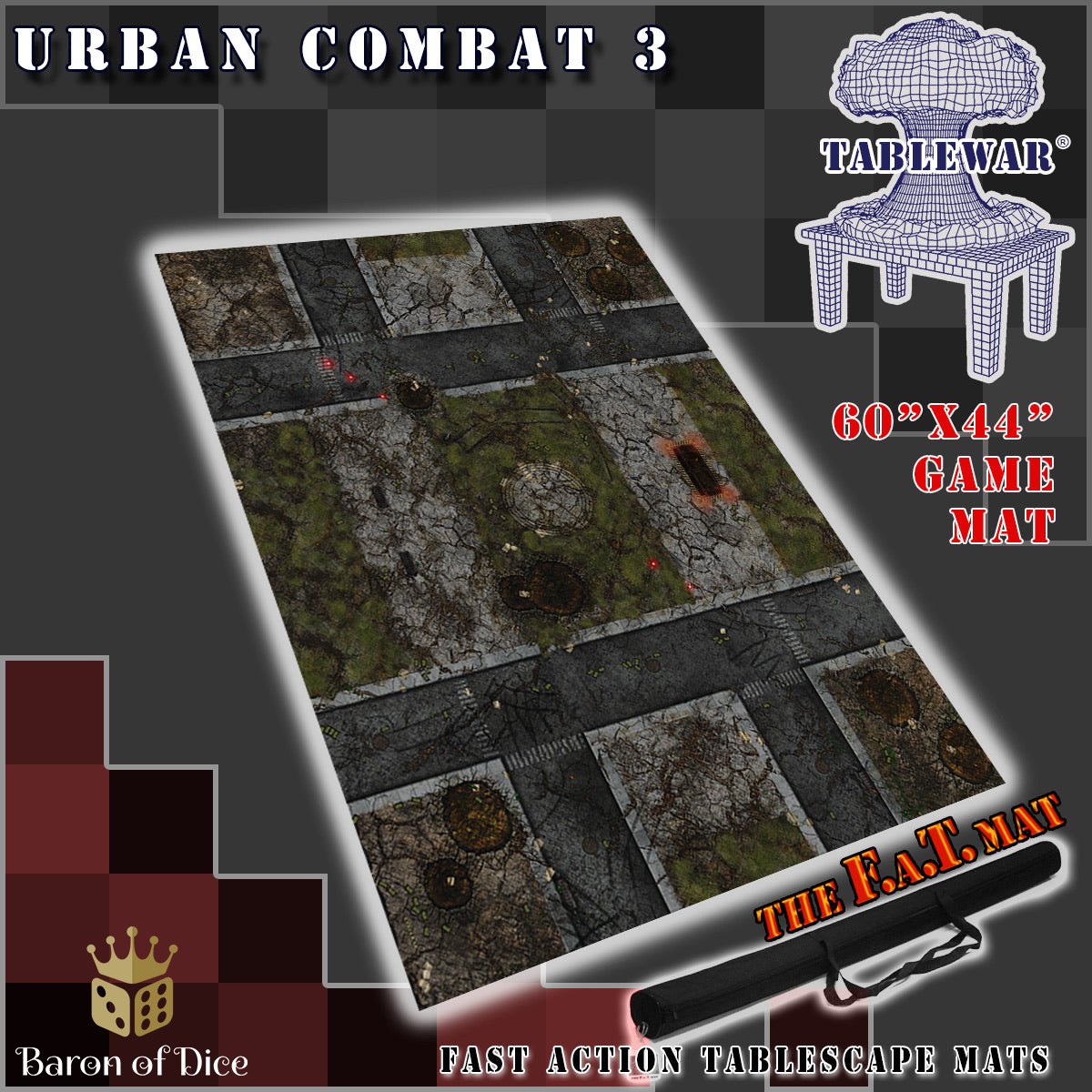60x44" 'Urban Combat 3' F.A.T. Mat
