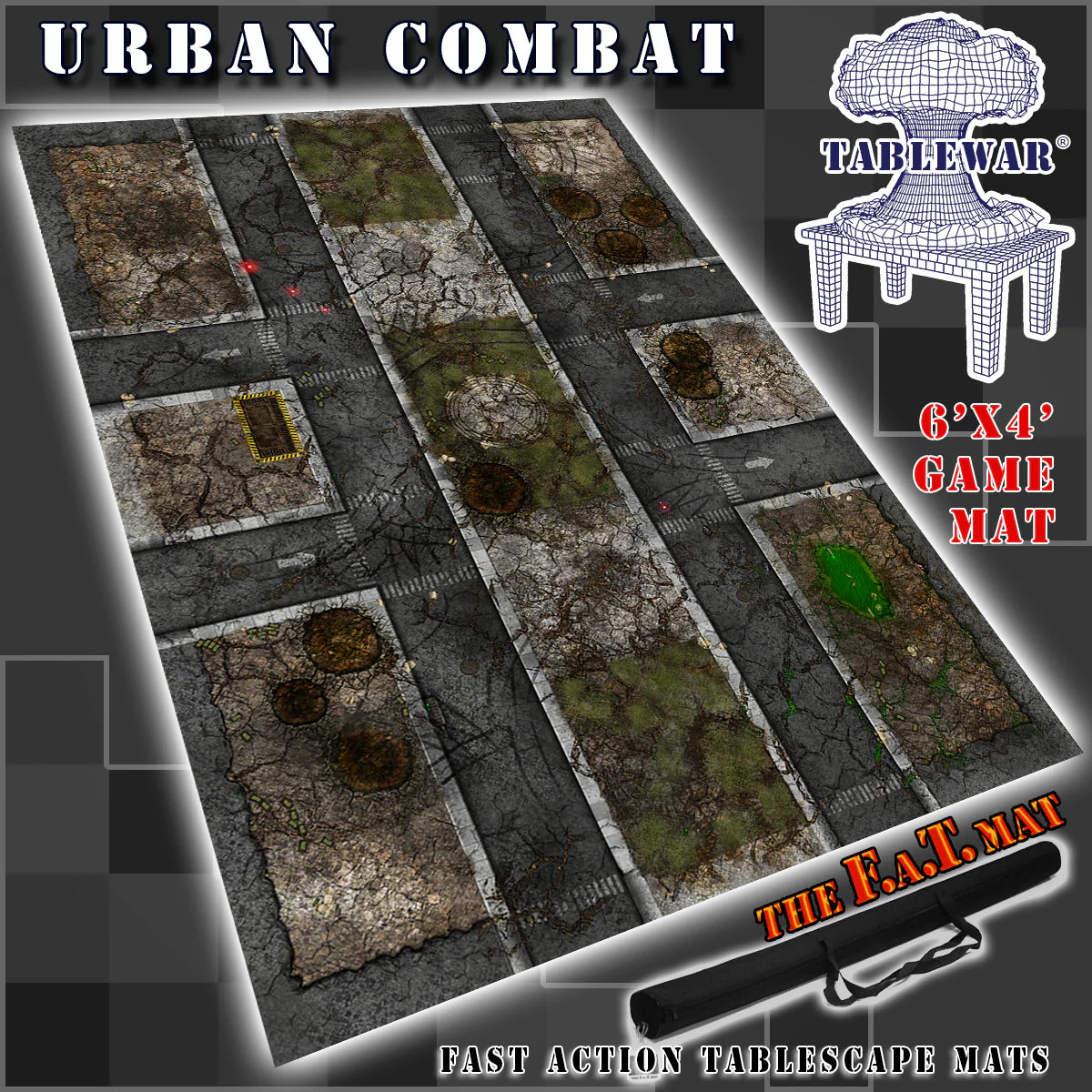 60x44" 'Urban Combat' F.A.T. Mat Battle Gaming Mat