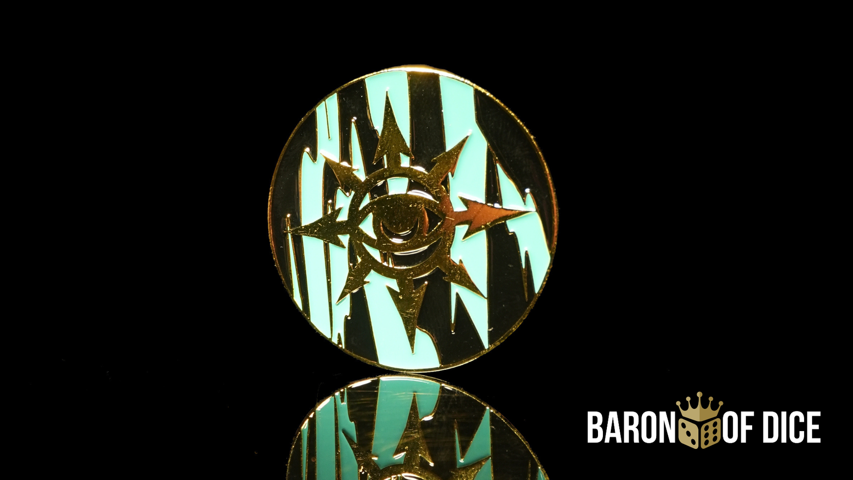 40mm Baron's Coin™ | Eye of Chaos | Aquamarine