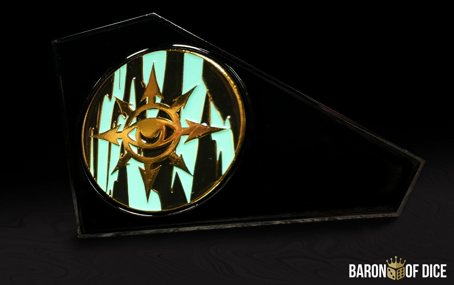 Metal Combat Gauge | Baron Coin™ Compatible | Eye of Chaos | Aquamarine