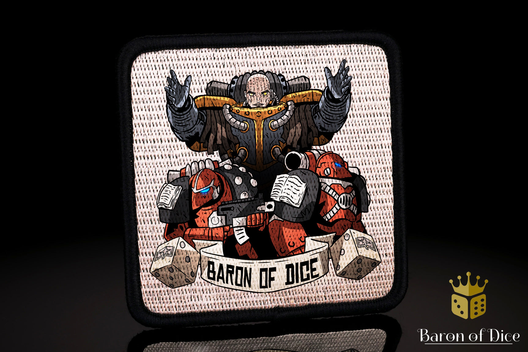 Flaming Book | Baron's Bag Compatible | Velcro Patches