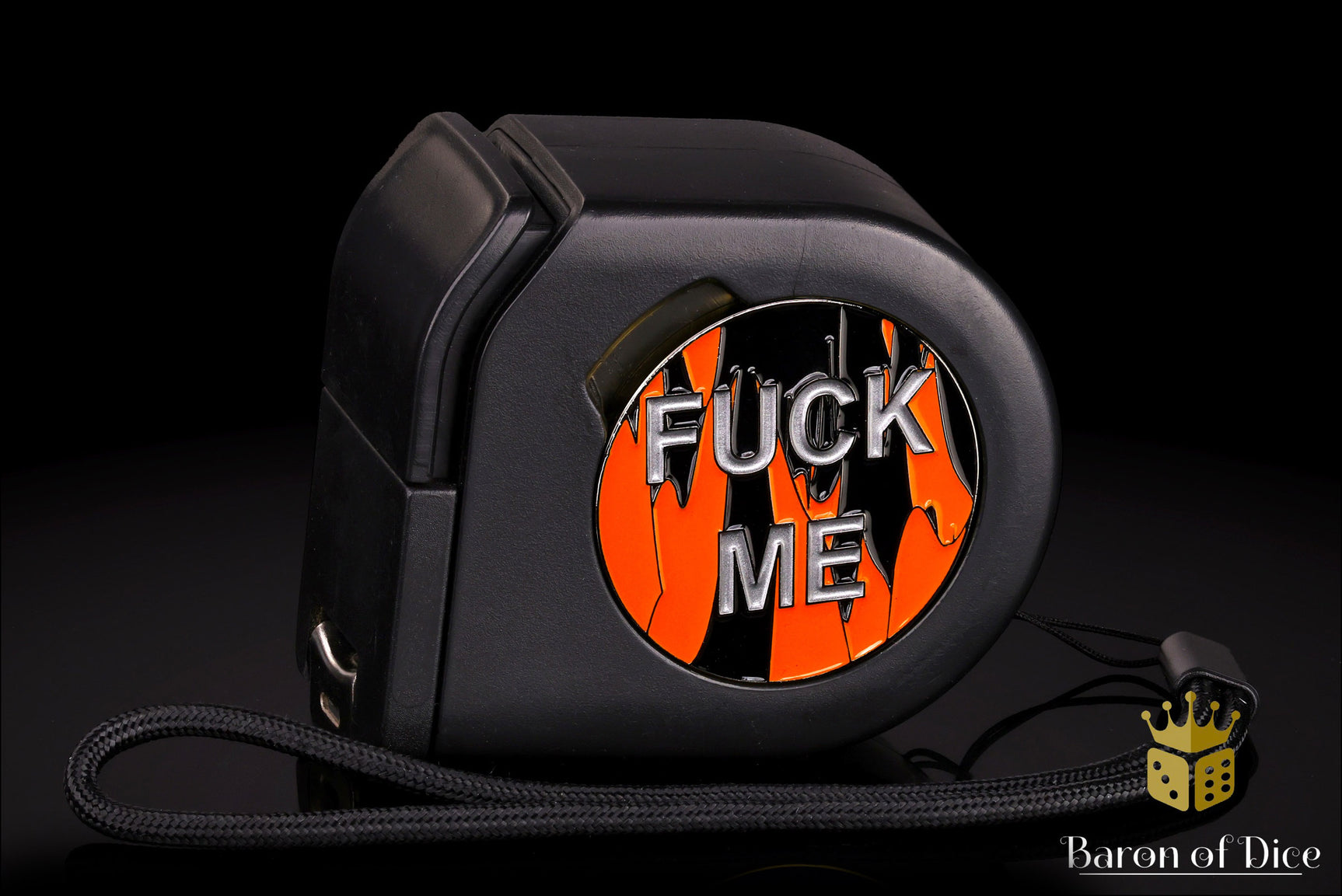 Wargaming Tape Measure | Baron's Coin™ Compatible | F*** Me | Silver - BACKORDER - Ships in Late March