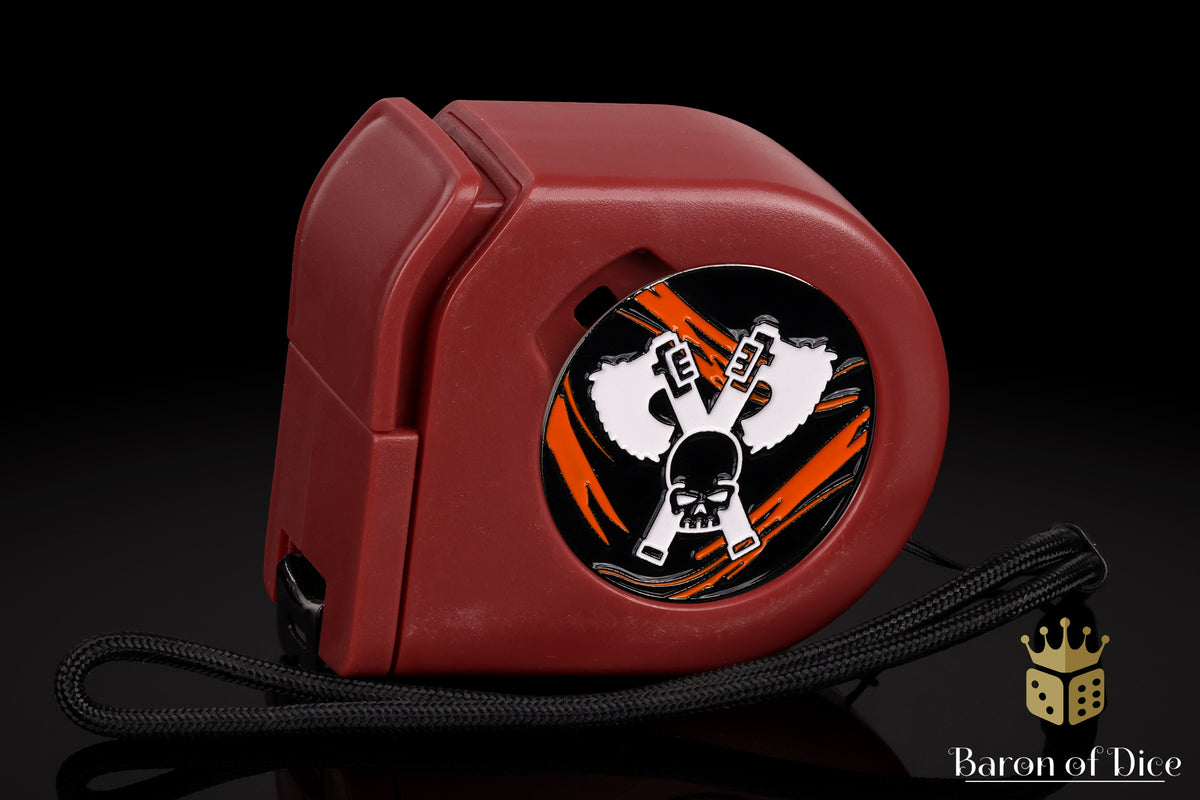 Skull Grinders | Black Lava | Wargaming Tape Measure | Baron's Coin™ Compatible