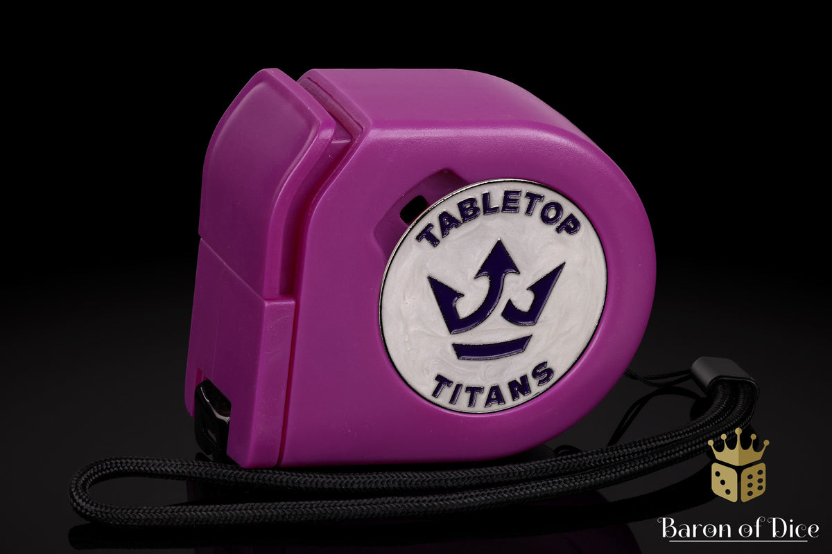 Tabletop Titans | White | Wargaming Tape Measure | Baron's Coin™ Compatible