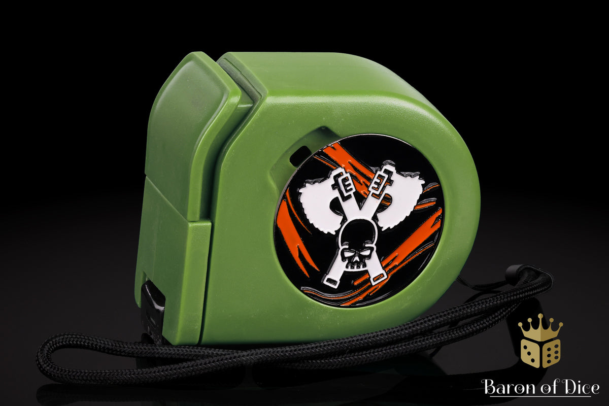 Skull Grinders | Black Lava | Wargaming Tape Measure | Baron's Coin™ Compatible