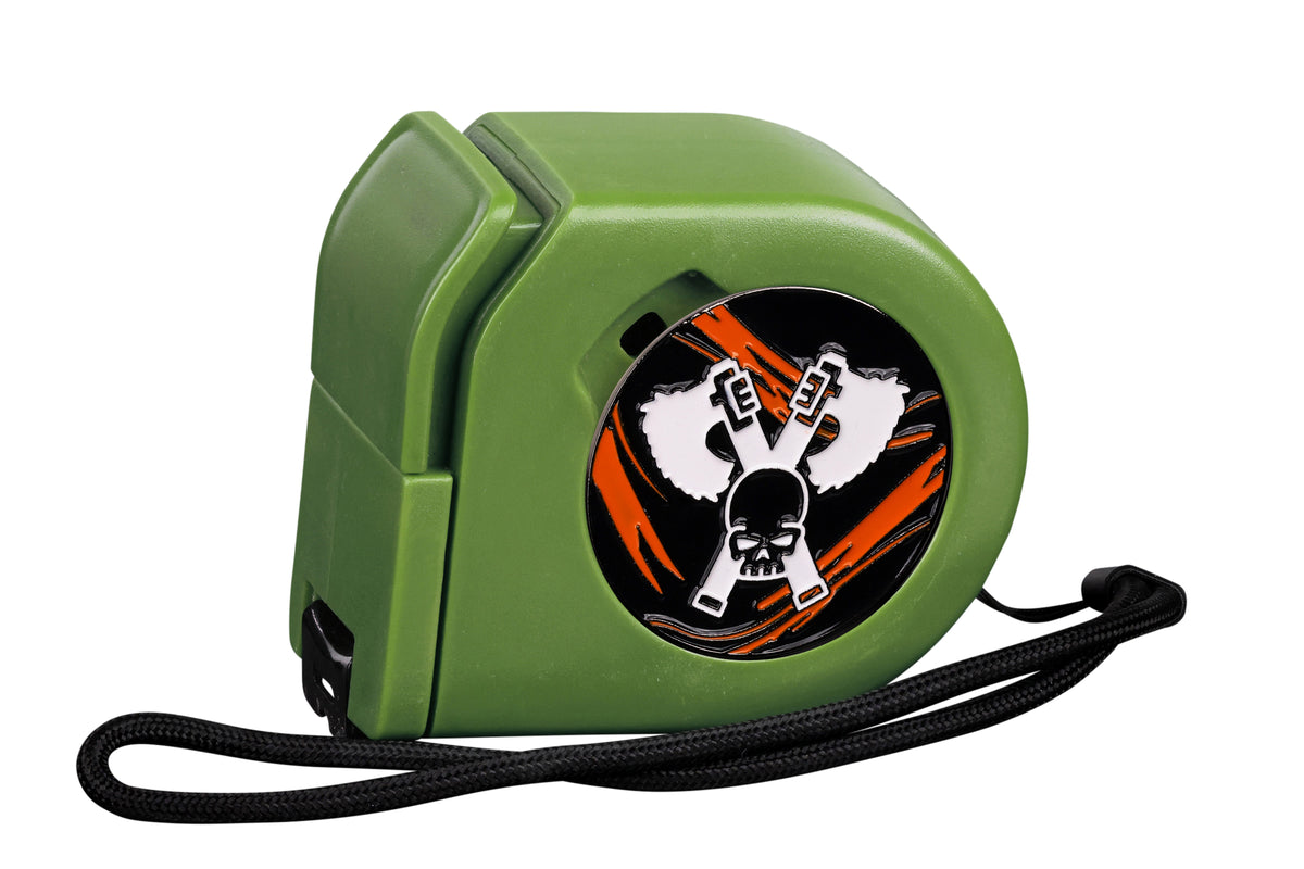 Skull Grinders | Black Lava | Wargaming Tape Measure | Baron's Coin™ Compatible