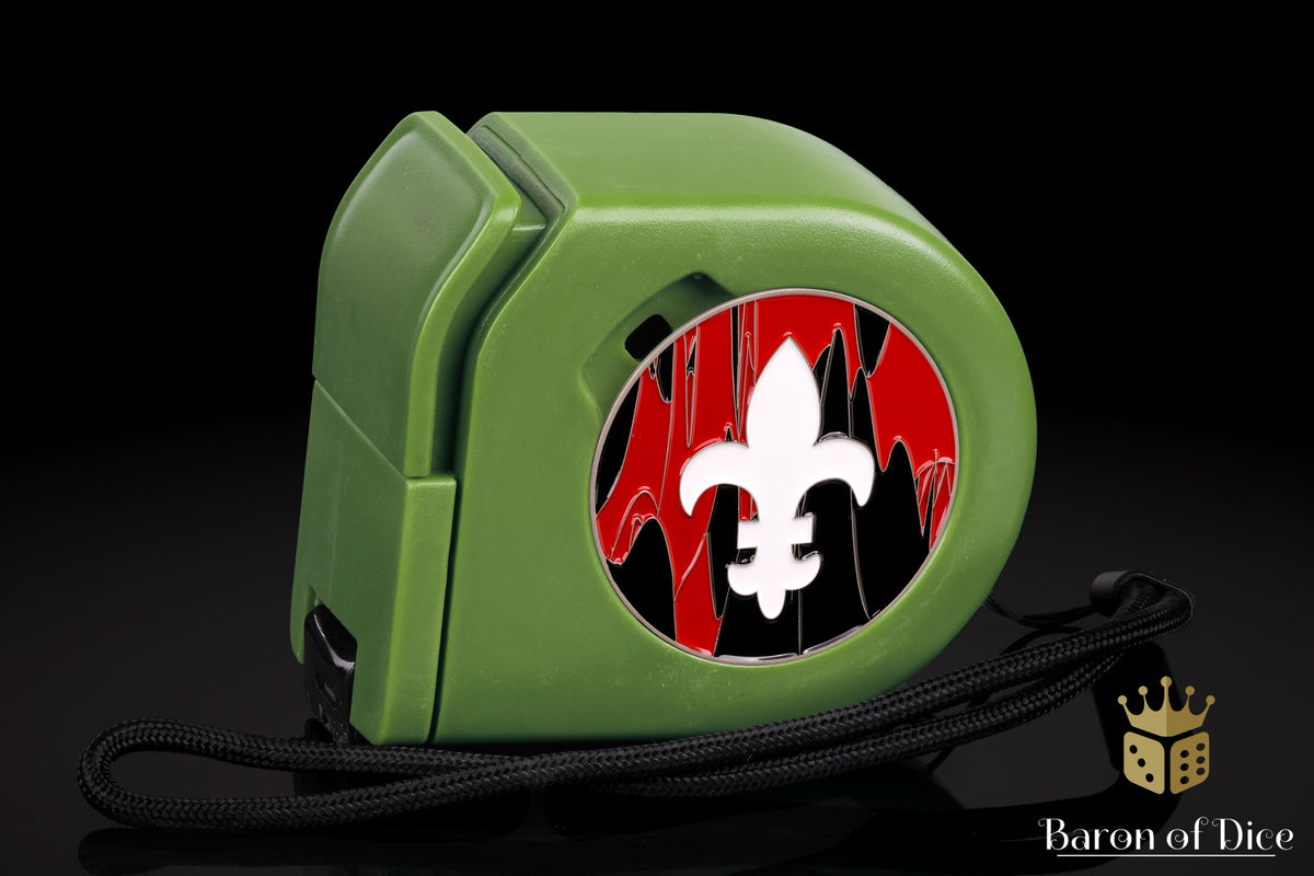 Fleur De Lis | Red | Wargaming Tape Measure | Baron's Coin™ Compatible