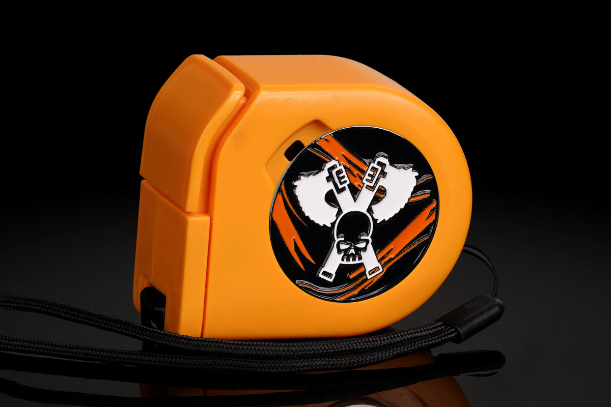 Skull Grinders | Black Lava | Wargaming Tape Measure | Baron's Coin™ Compatible