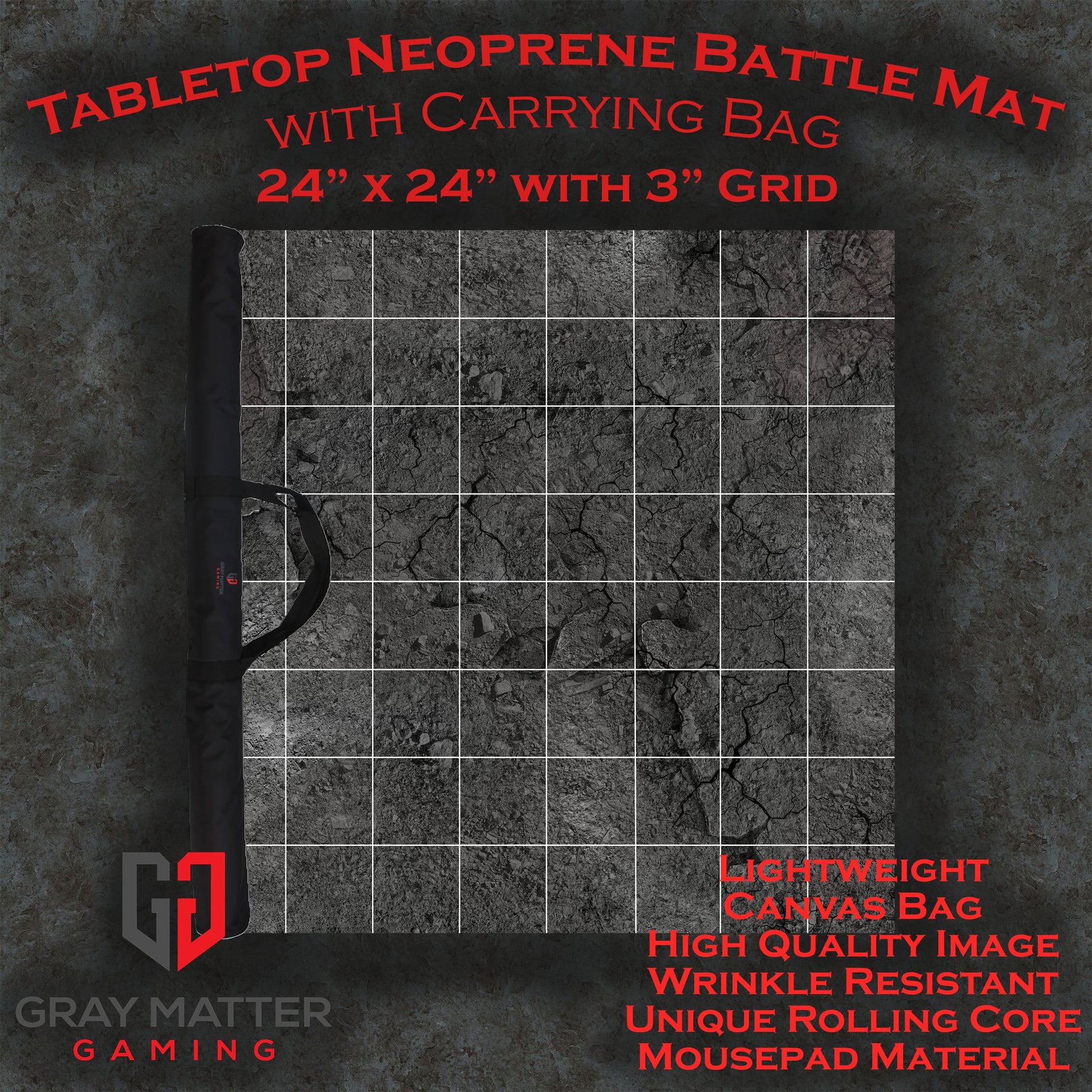 Ashen Wastelands - Neoprene Battle Mat - Warhammer, AoS, 40K, Kill Team, MCP, Shatterpoint, Legion, Deadzone, More