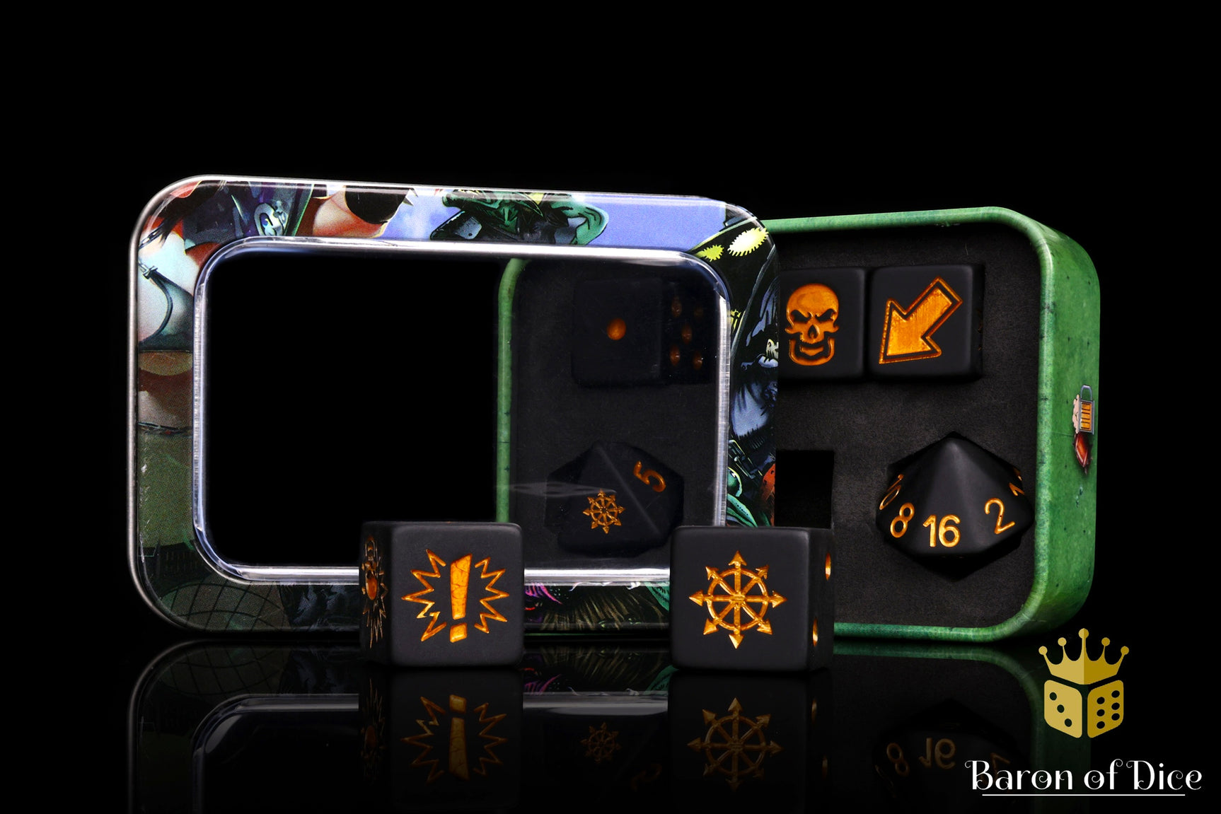 Matte Black - Bloody Football Dice (Set of 7)