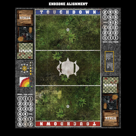 Mats by Mars:  Forgotten Temple Fantasy Football Play Mat / Pitch