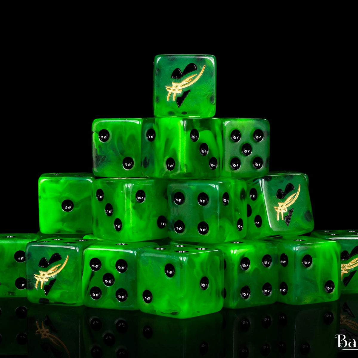 Complex Dice Barbed Heart | Baron of Dice | Sci-Fi Dice