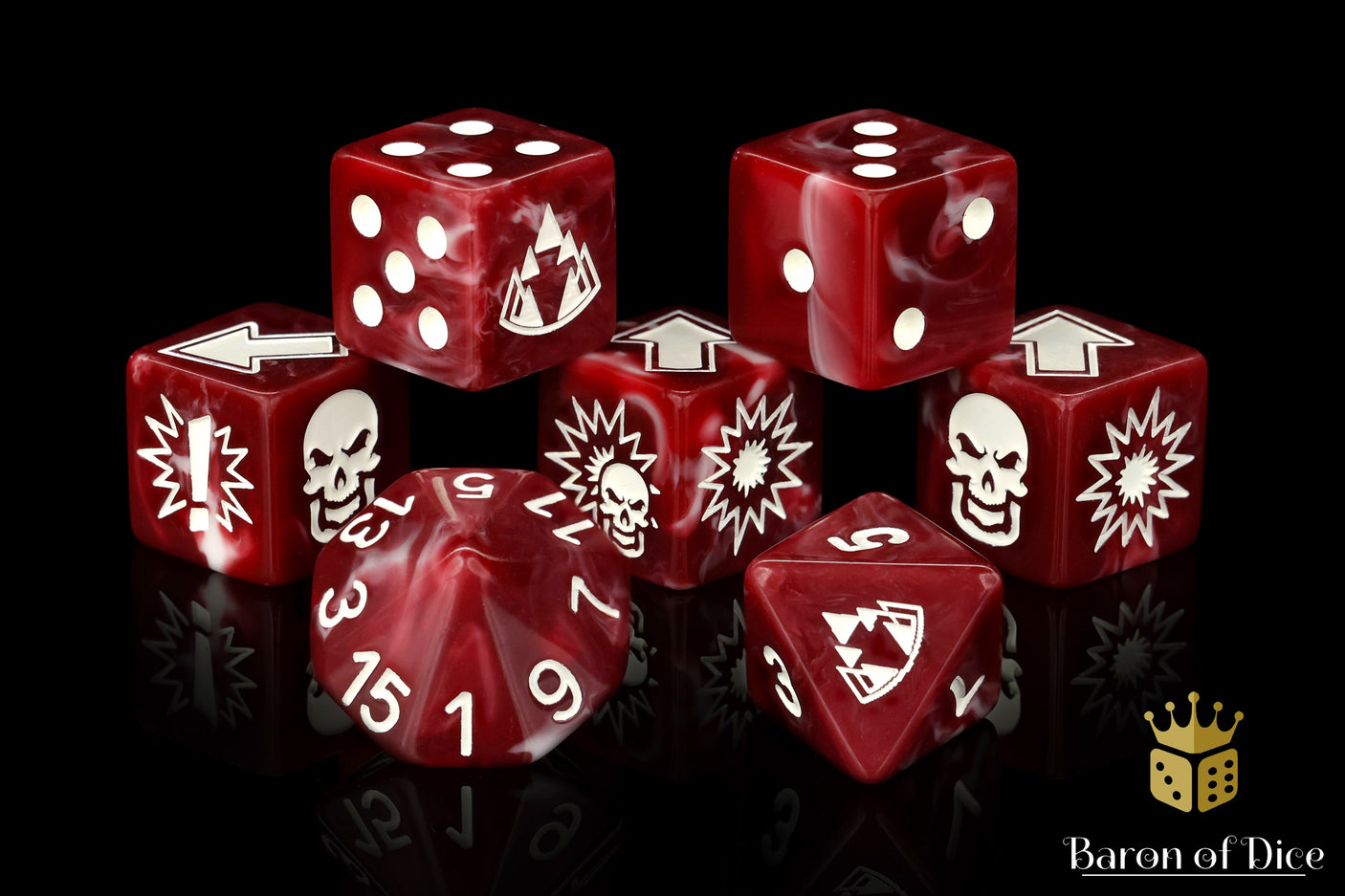 Blood Red - Bloody Football Dice (Set of 7)