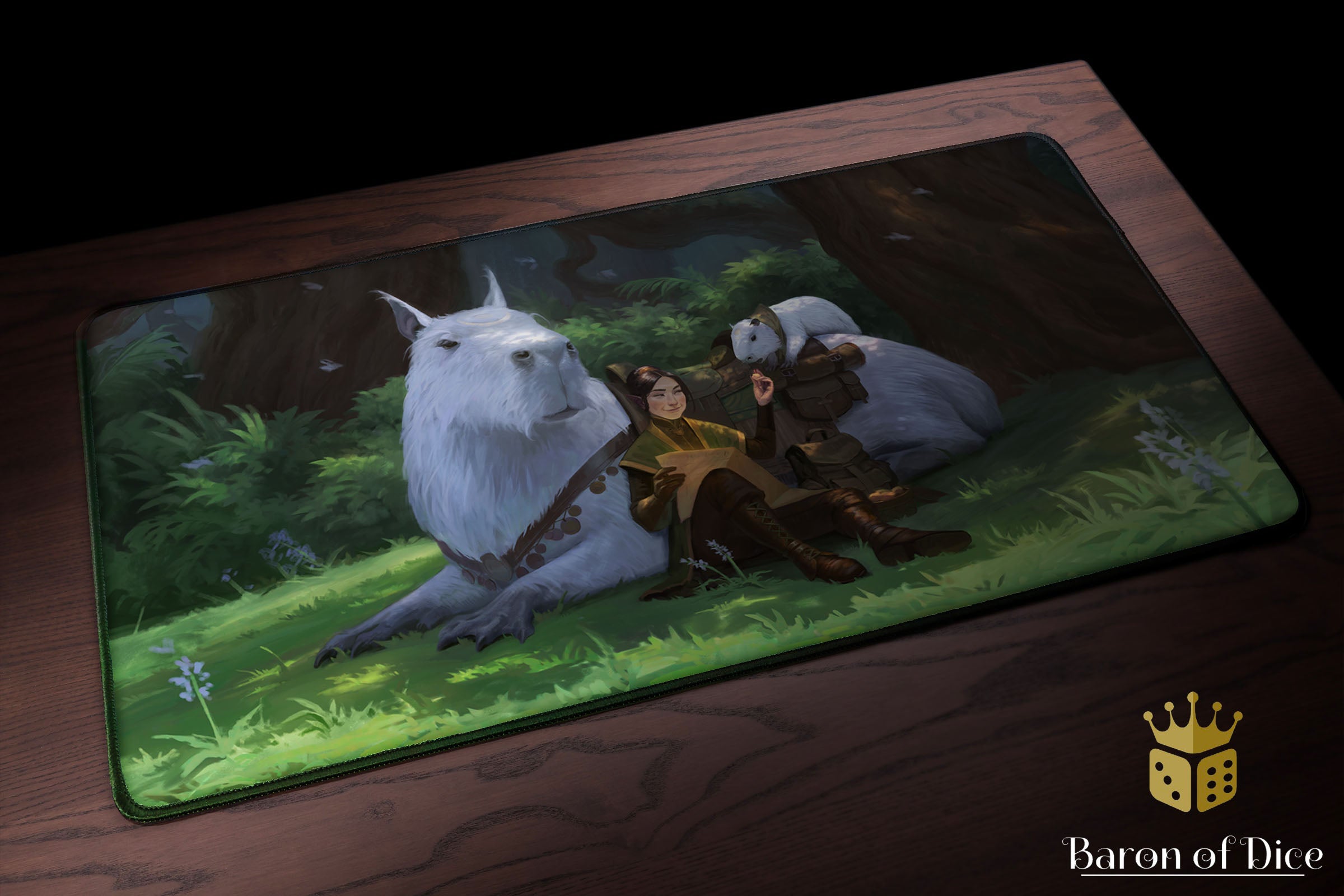 Premium Oversized Playmat | Capybara Retreat | Baron of Dice