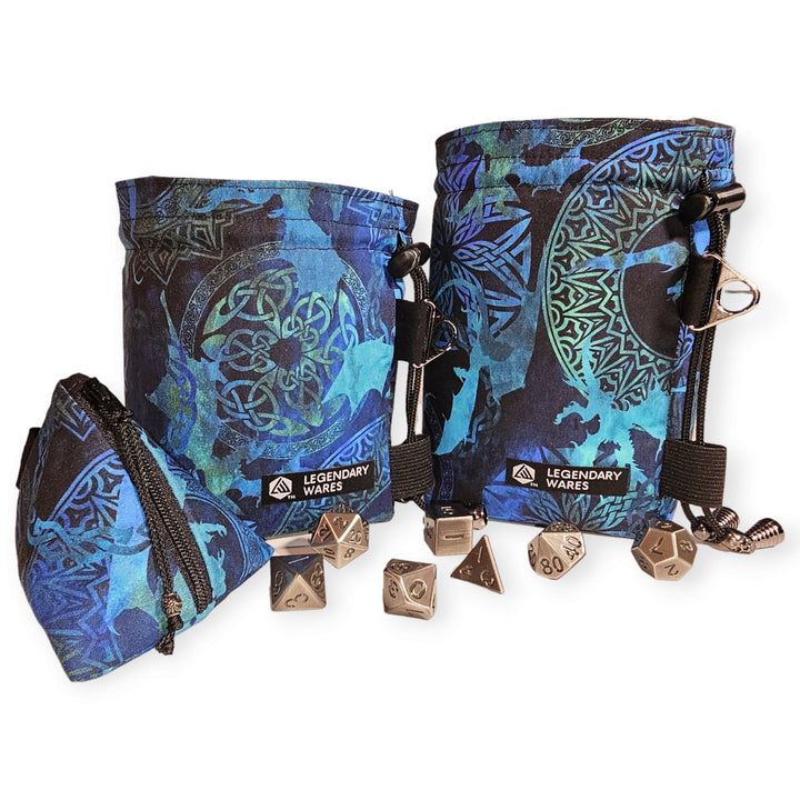 Blue Flying Dragon Dice Bags