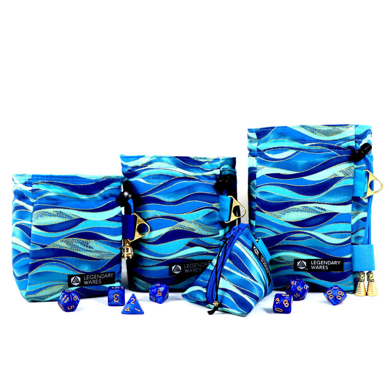 Blaue Wellen-Würfeltaschen