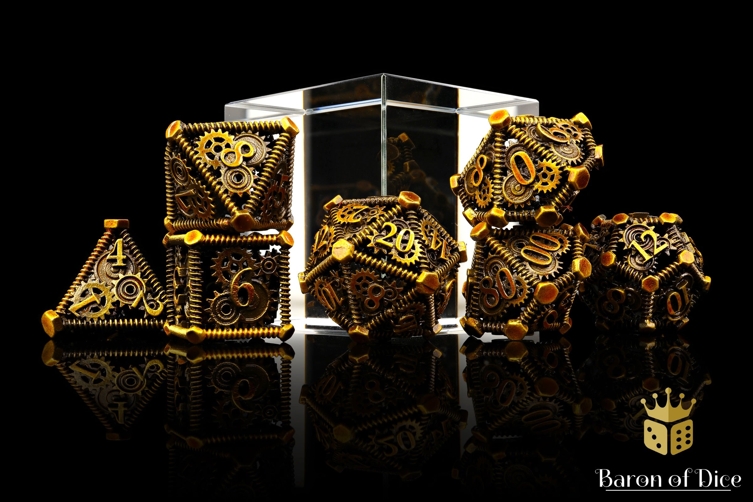 Cogs & Gears Metal Dice Set | Baron of Dice