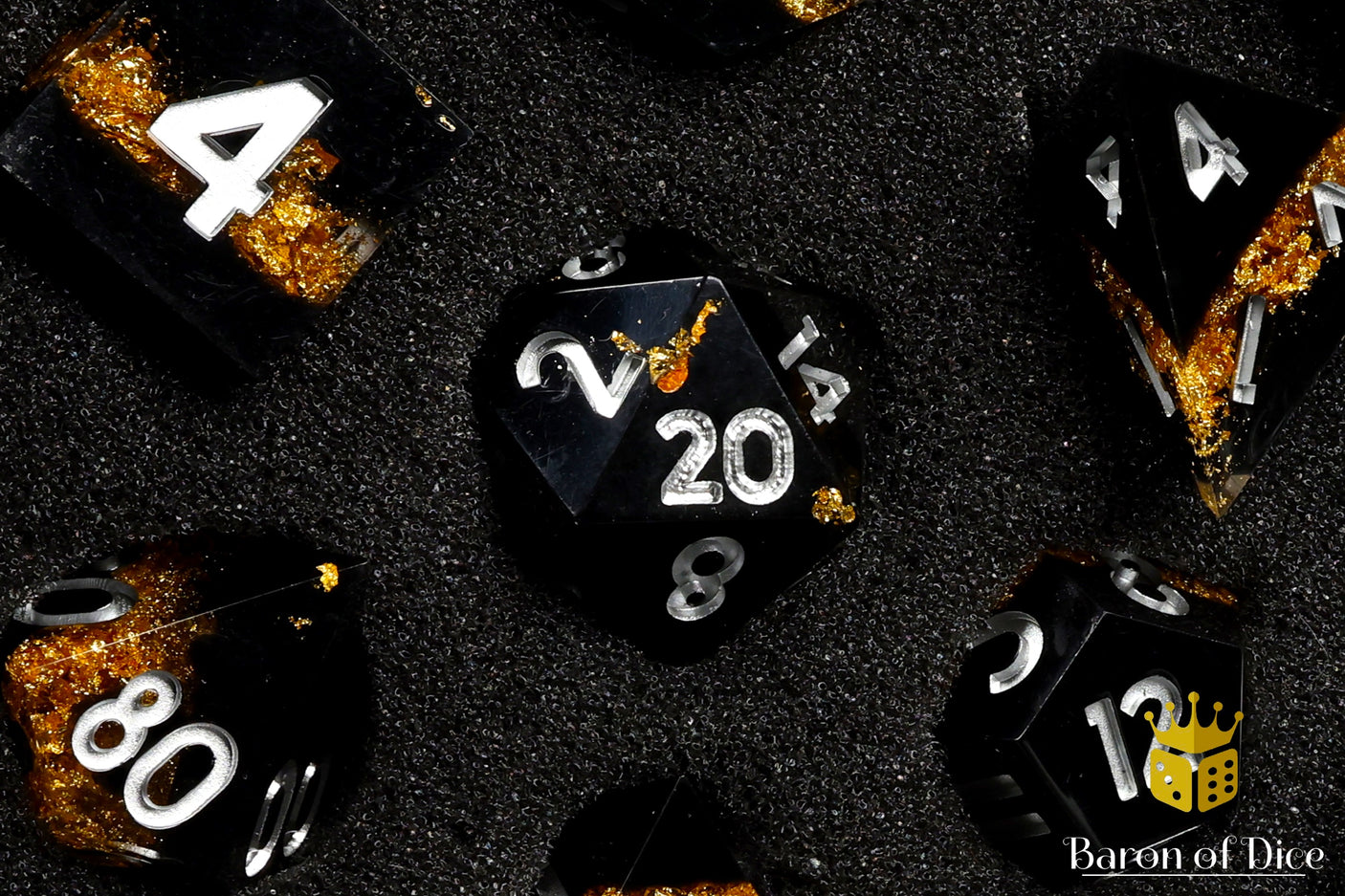 Golden Hazard, Sharp Edge, Polyhedral Dice Set