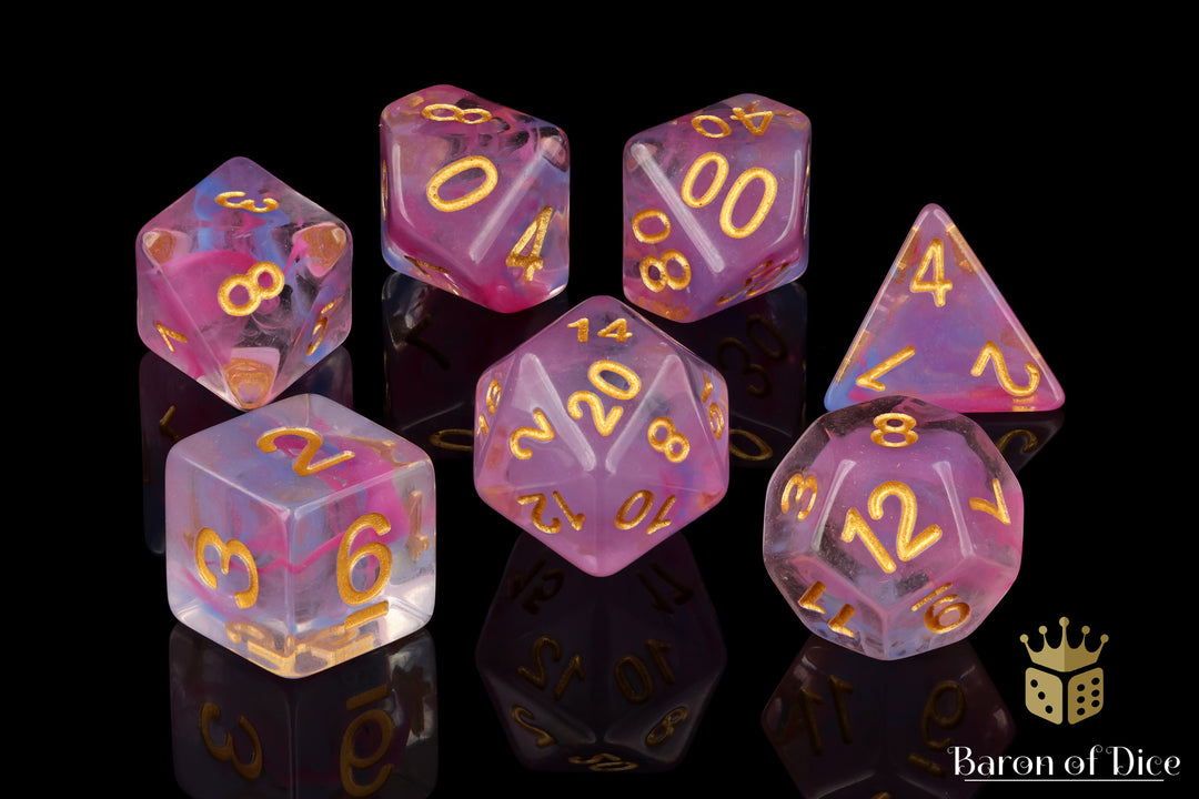 Cotton Candy, Polyhedral Dice Set