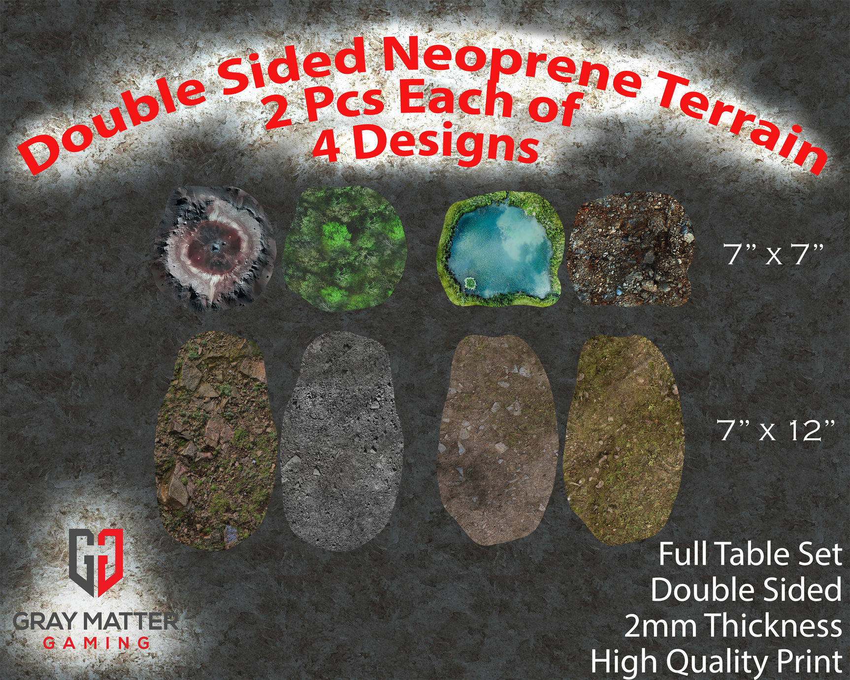 Double Sided Neoprene Terrain Table Set for Warhammer 40k, AoS, Star Wars, Conquest, Bolt Action, Saga, and more!