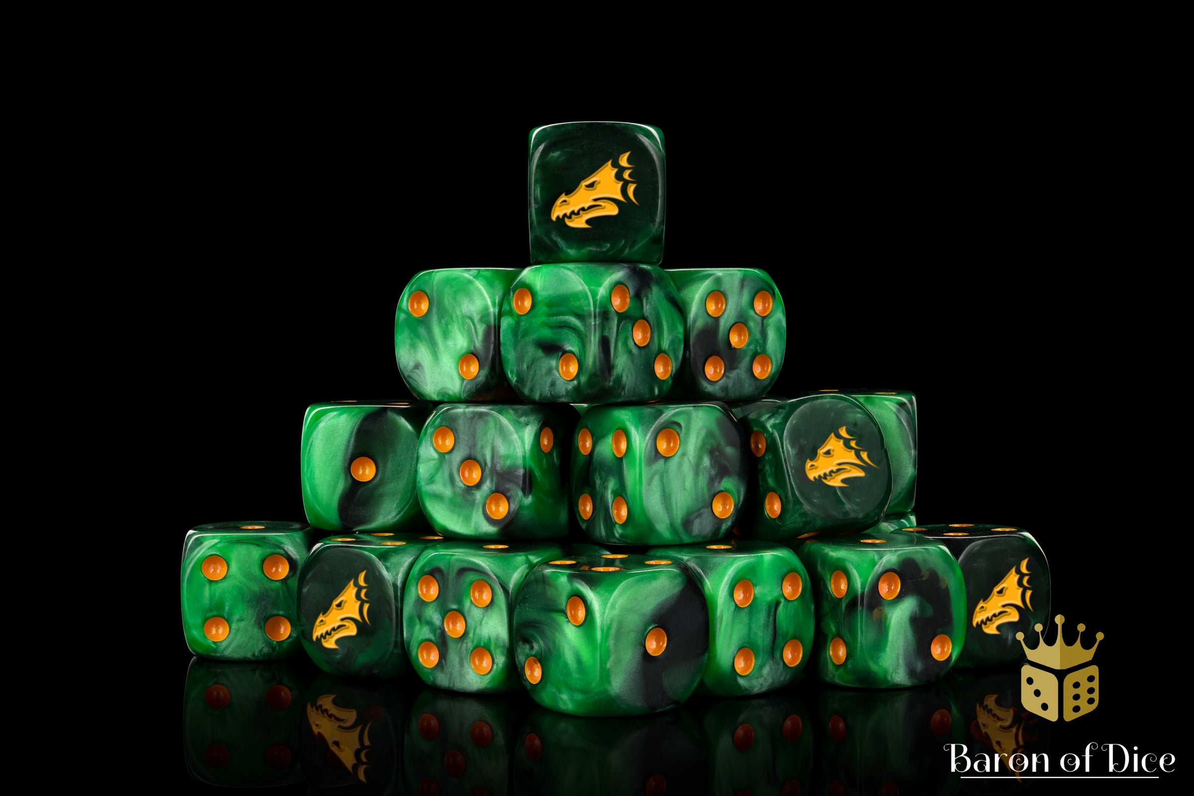 Drake Dice | Baron of Dice | Green & Gold
