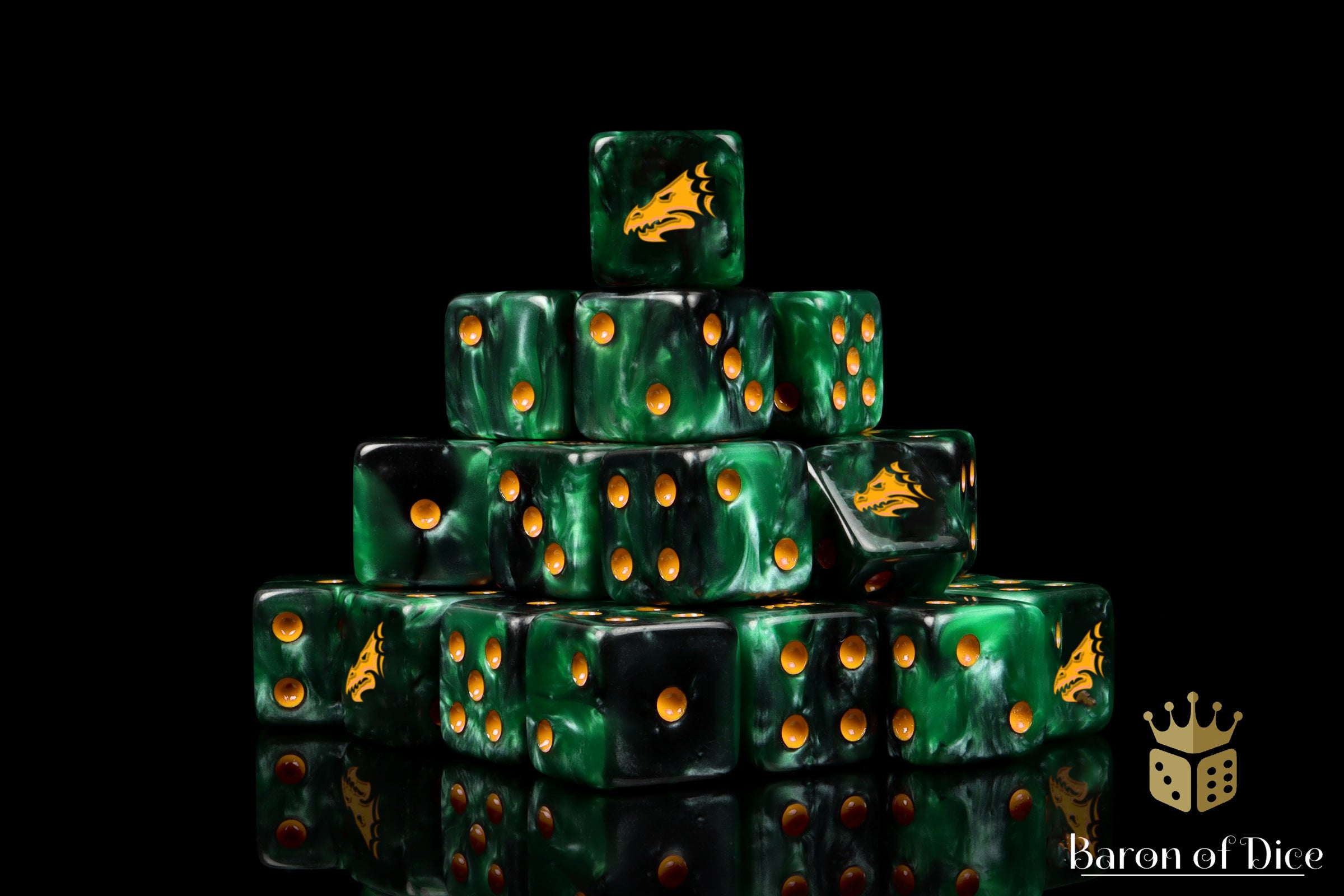 Drake Dice | Baron of Dice | Green & Gold