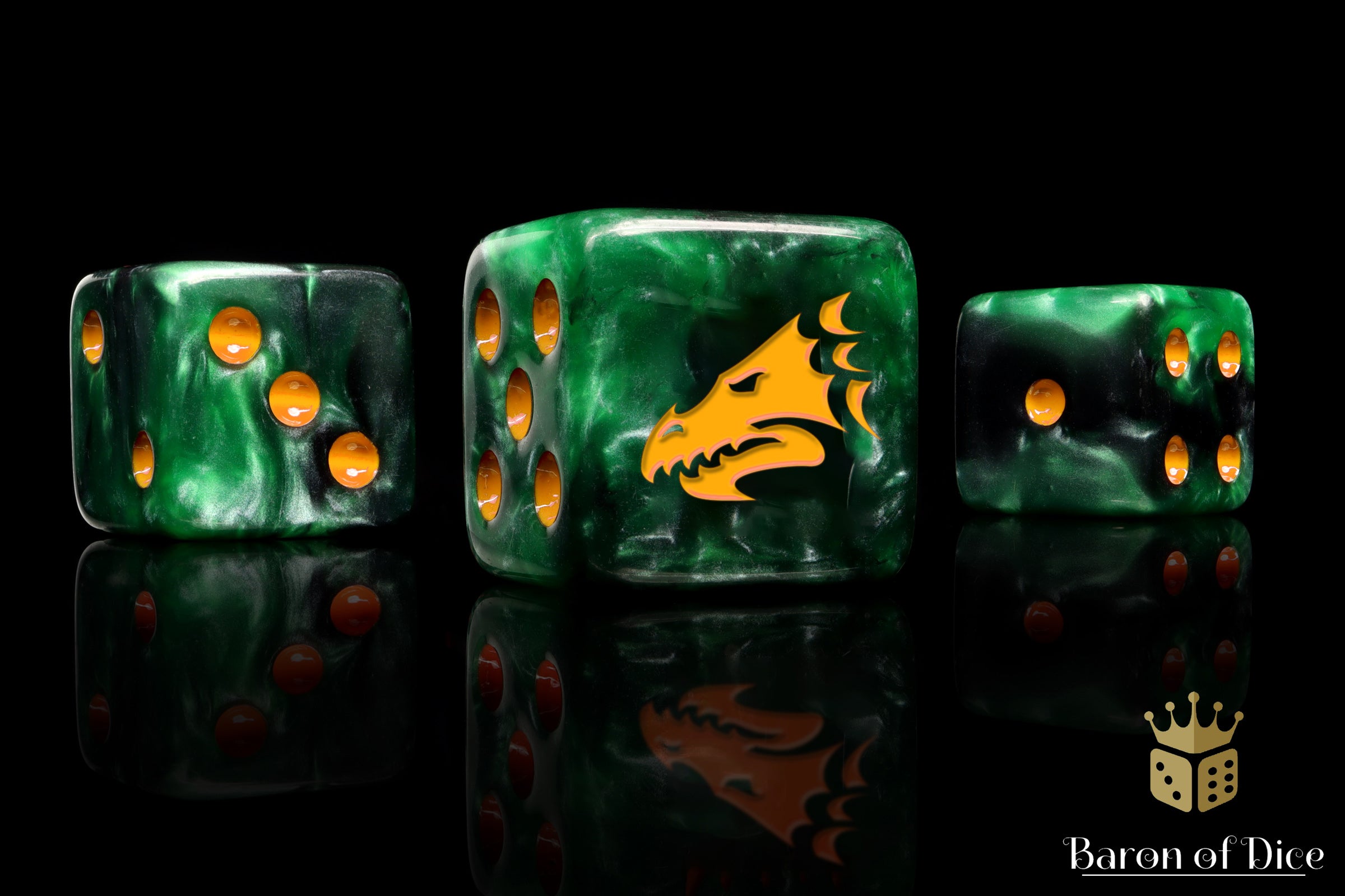 Drake Dice | Baron of Dice | Green & Gold