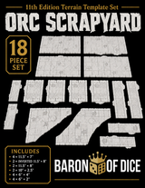 Orc Scrapyard Template Set | 11e Terrain Template Set | Shipping Excluded