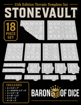 Stonevault Template Set | 11e Terrain Template Set | Shipping Excluded