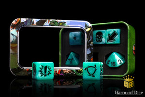 Ethereal Blue - Bloody Football Dice (Set of 7)