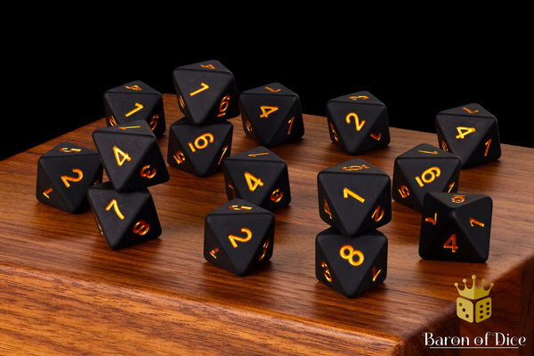 【24-25】DICE HIGHROLLER MATTE BLACK Matte Black D8s | Baron of Dice | Resin Dice